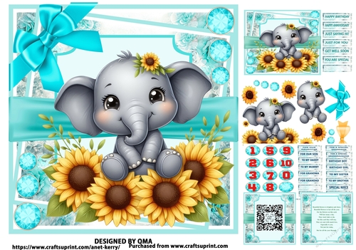 SUNFLOWER CUTIES/ ELLIE ELEPHANT