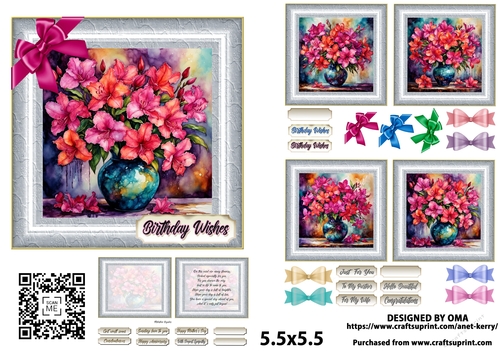 5.5floral card front / AZALEAS