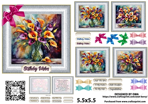 5.5floral card front / CALLA LILIES