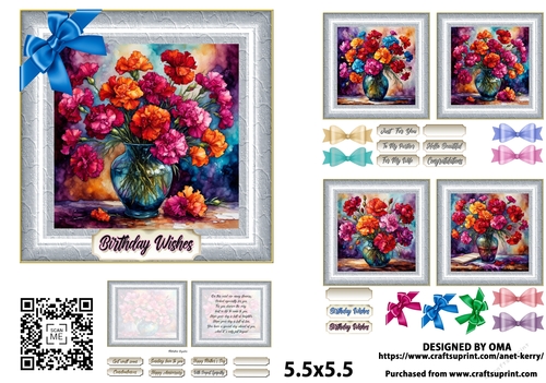 5.5floral card front / CARNATIONS