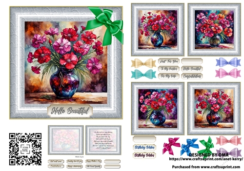 5.5floral card front / DIANTHUS