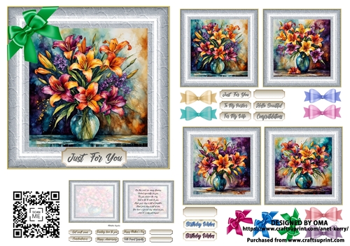 5.5floral card front / LILIES