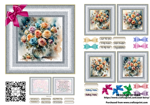 5.5floral card front / ROSES B