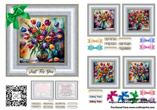 5.5floral card front / TULIPS
