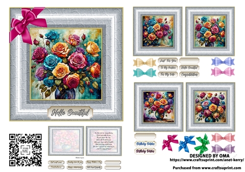5.5floral card front / VIBRANT ROSES