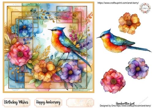 Birds & Flora, Blue Bird 4