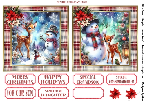 Christmas Snowman & Deer 3