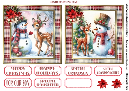 Christmas Snowman & Deer 4