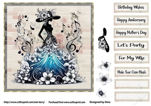 Music & Flowers Blue