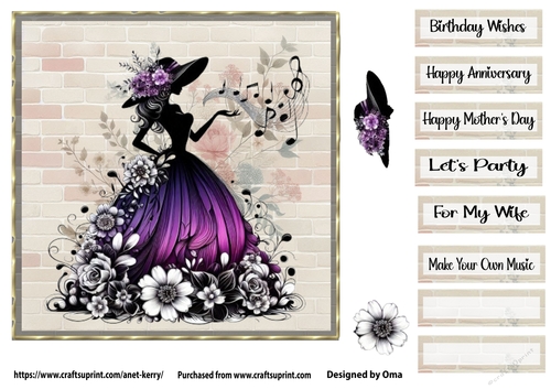 Music & Flowers Purple