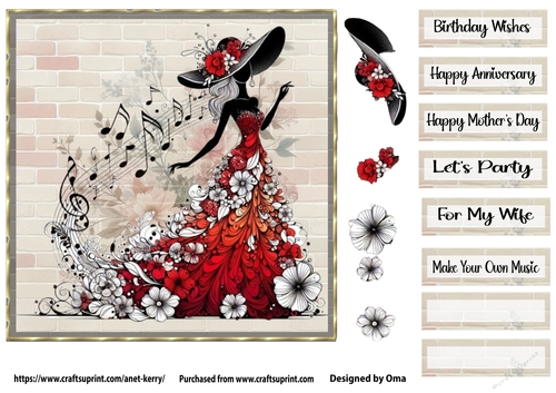 Music & Flowers Red