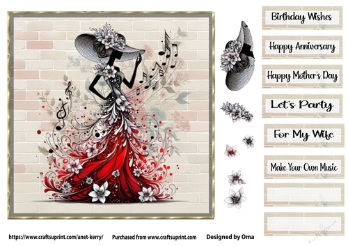 Music & Flowers Red 3