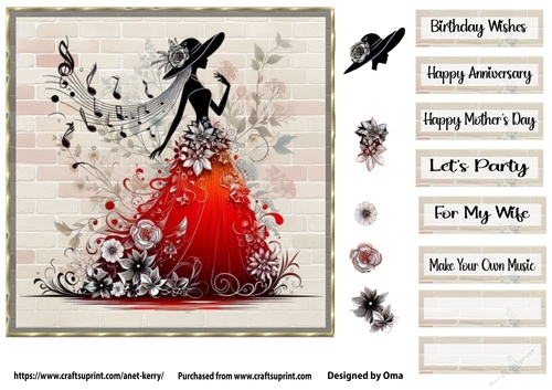 Music & Flowers Red 4