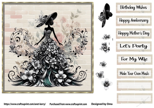 Music & Flowers Teal 2