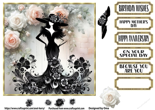 She wears flowers, black 4