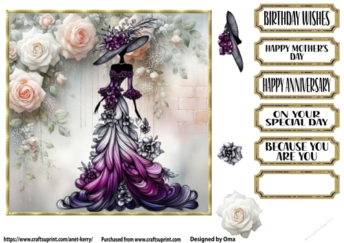 She wears flowers, purple