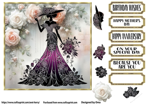 She wears flowers, purple 4