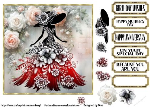 She wears flowers, red 3
