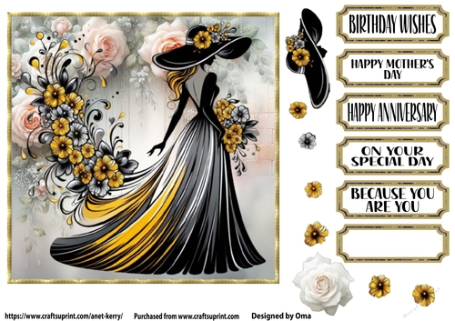 She wears flowers, yellow