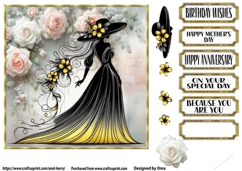 She wears flowers, yellow 3