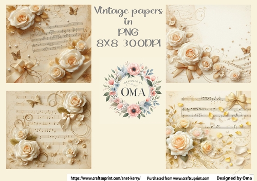 Vintage Music Sheets / Pale Yellow