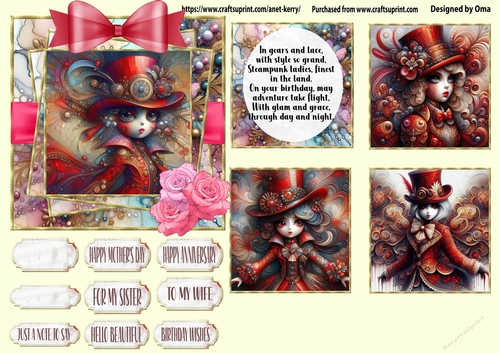 Steampunk Glamour Red