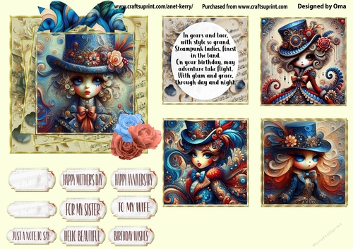 Steampunk Glamour Re& Blue