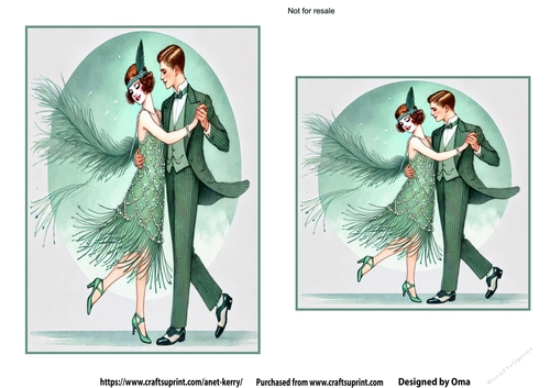ROARING 20S MOONLIGHT DANCE GREEN
