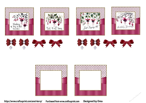 5.5 floral card front / Fuchsia 1 