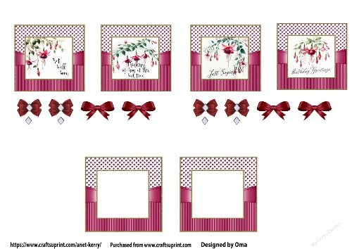 5.5 floral card front / Fuchsia 2