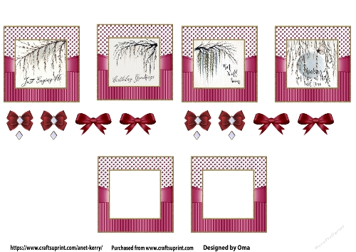 5.5 floral card front / Pussy Willow 2
