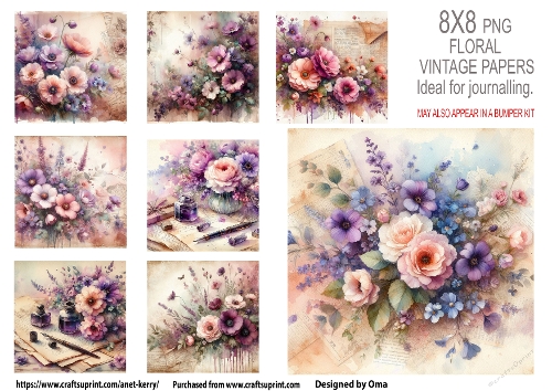 Floral Papers 8x8 png 3