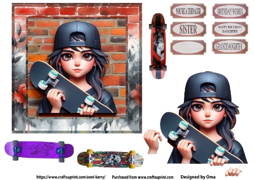 Skateboarding Girl 1
