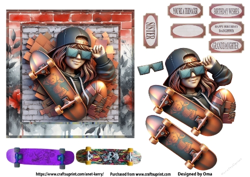 Skateboarding Girl 6