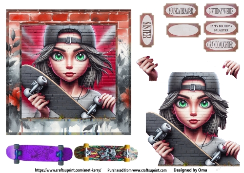 Skateboarding Girl 7