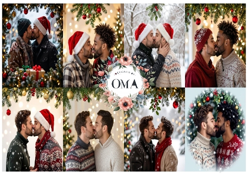 Same sex Christmas Kiss (male)