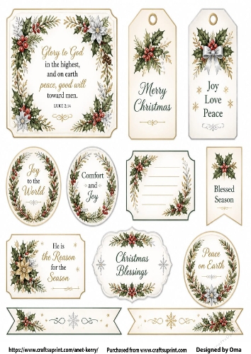 CHRISTMAS TAGS/LABELS 8