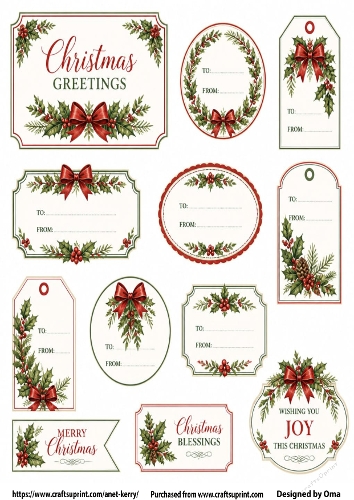 CHRISTMAS TAGS/LABELS 10