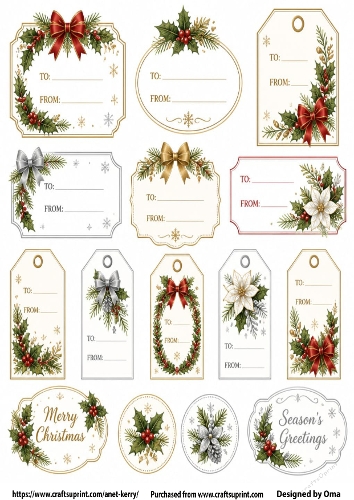 CHRISTMAS TAGS/LABELS 12