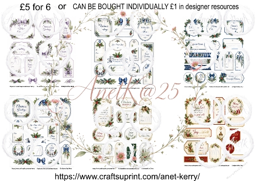 CHRISTMAS TAGS/LABELS 1-6