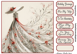 Flower lady in red