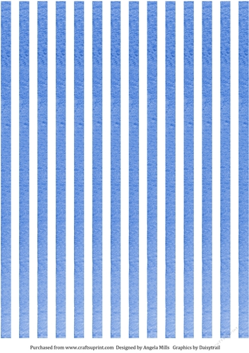 A4 Background Paper Cobalt Blue Watercolour Stripe on White