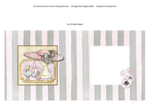 6 x 6 Card Front Couture Grey/Pink 