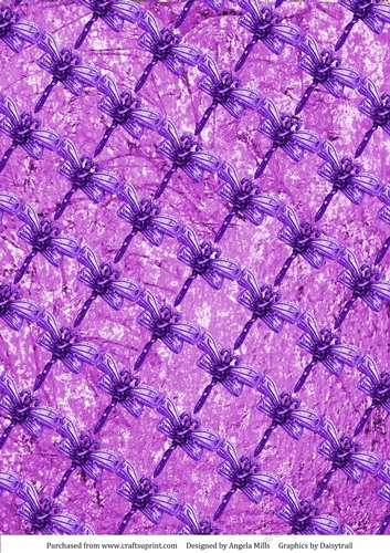 A4 Paper Dragonfly Lattice Design on Lilac Foil Effect Background