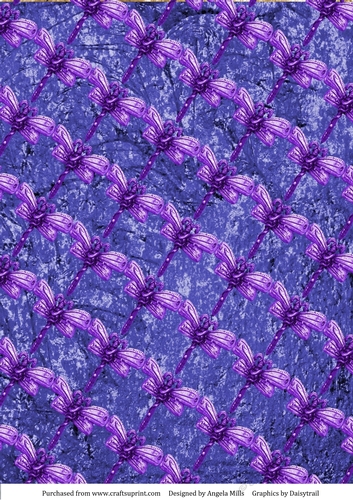 A4 Paper Dragonfly Lattice Design on Midnight Blue Foil Effect Background