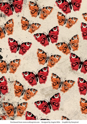 A4 Paper Butterflies on Old Paper Background