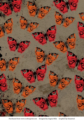 A4 Paper Butterflies on Brown Paper Background