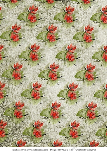 A4 Paper Red Lotus Blossoms on Stone Background