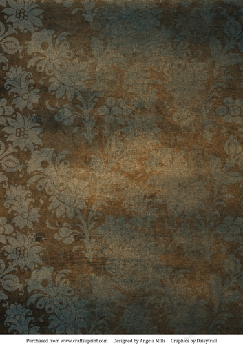 A4 Paper Vintage Floral on Sepia/Grey Background
