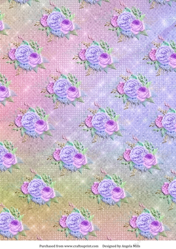A4 Paper Spring Bouquet on Pastel Lilac Background